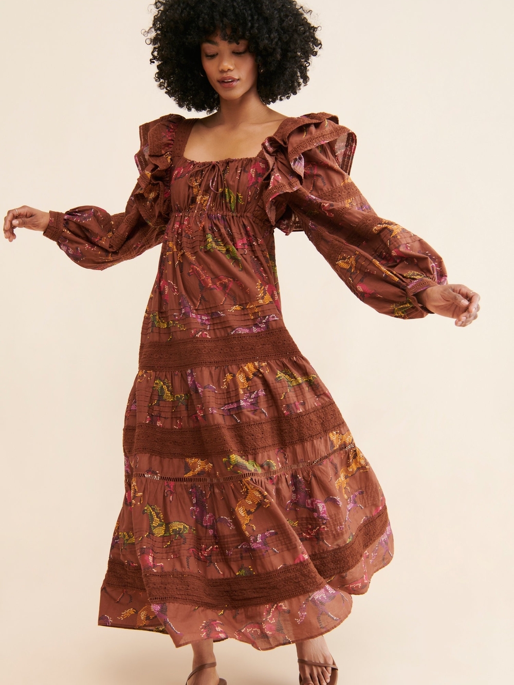 FARM Rio Dotted Horse Maxi Dres